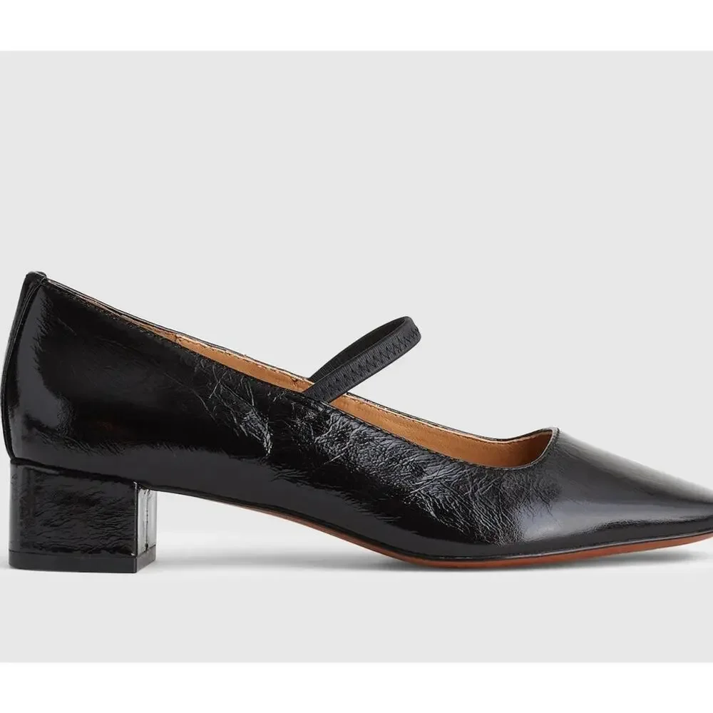 Madewell Women's The Greta Pump Heels Comfort Leather True Black Size 9.5 NWOB